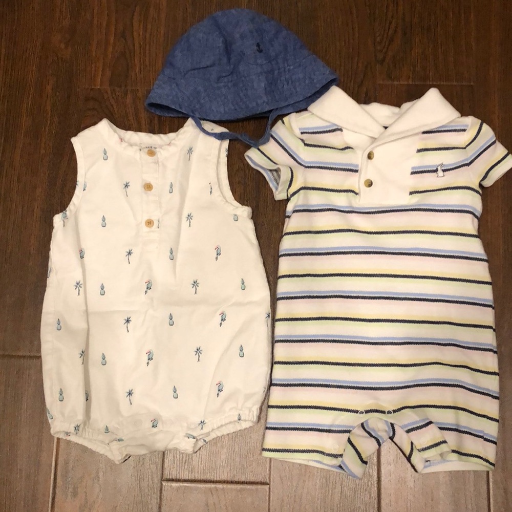 Jamie and jack summer romper with sun hat